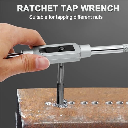 Gewindeschneider Gewindebohrer Set M5 M6 M7 M8 M10 M12 Gewindeschneidsatz 11 Tlg Metrisch mit BohrerFeingewinde Werkzeug Gewindeschneidmaschine Zoll Profi Windeisen M3 - M12 Tap and Die Set