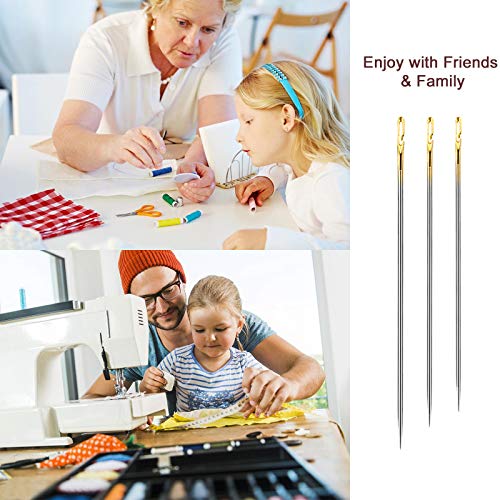 image for JekiiNova Self Threading Needles, 36pcs Needle Threader for Hand Sewin