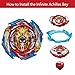 Bey Battling String Launcher, Infinite Achilles Top Burst Launcher Set, DB Left and Right Spin Launcher Compatible with All Bey Burst Series - Red