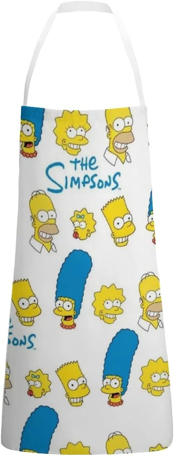 Amazon Co Jp ザシンプソンズエプロン 首掛け カフェエプロン シンプル 女性用 男性用 メンズ 作業用 レデイース ガーデニング 汚れにくい シワ防止 職人 フリーサイズ 前掛け 調整可能 北欧 ホーム キッチン