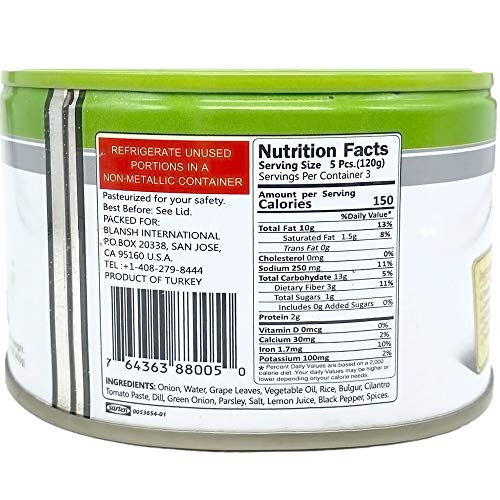 Kiana - Premium Stuffed Grape Leaves, 14 Oz (400g), Ready to Serve - Thumbnail 6
