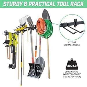 Gosportswallmountedgarageyardtoolorganizeradjustablestoragerackforgardenandshoptools  Urban Country Home Decor Gosports wall mounted garage yard tool organizer adjustable storage rack for garden and shop tools  urban country home decor