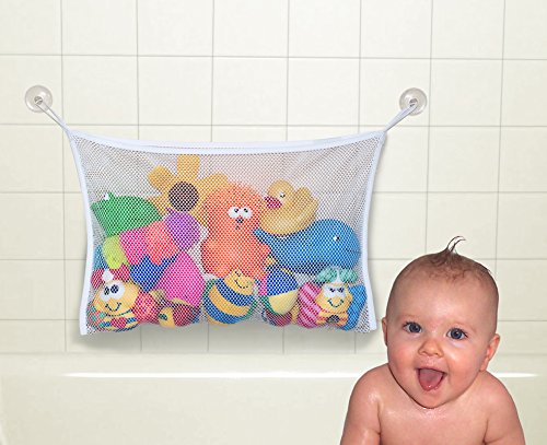 Jolly Jumper Bath Tub Toy Bag - Wall-Mounted Mesh Storage Organizer & Toy Holder with Suction Cups for Bathtime - Image 3