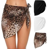 TYXHXTF 3 Stück Damen Strand Wrap Sarong, Strandtuch Wickeltuch Strandrock, Sexy Pareo Kurz Bikini Cover Up Wickelrock Strandkleid