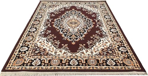 Image of GULDASTA Acrylic Carpet 5x7 Feet BCF Floral Design Soft Durable Living Room Bedroom Area Rug Easy Clean Home Decor