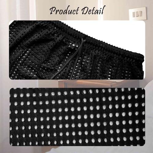 QiaTi Men's Fishnet Pants Mesh See Through Muscle Leggings Stretchy Drawstring Long Pants3