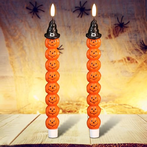 Bougies coniques LED avec minuteur automatique et effet flamme vacillante pour Halloween