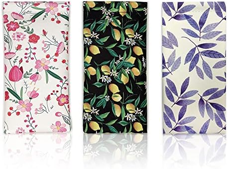 WOW DING 3 PACK Sunglasses Case, Eyeglasses Pouch for Women, Portable Leather Soft Glasses Cases with Cleaning Cloth