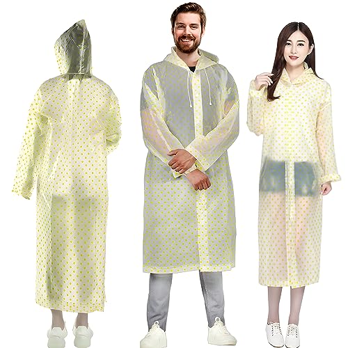 HACER EVA Rain Coat Waterproof with Hood Transparent Water Resistant Rainwear Bike Rainsuit for Men & Women (Universal, Random)