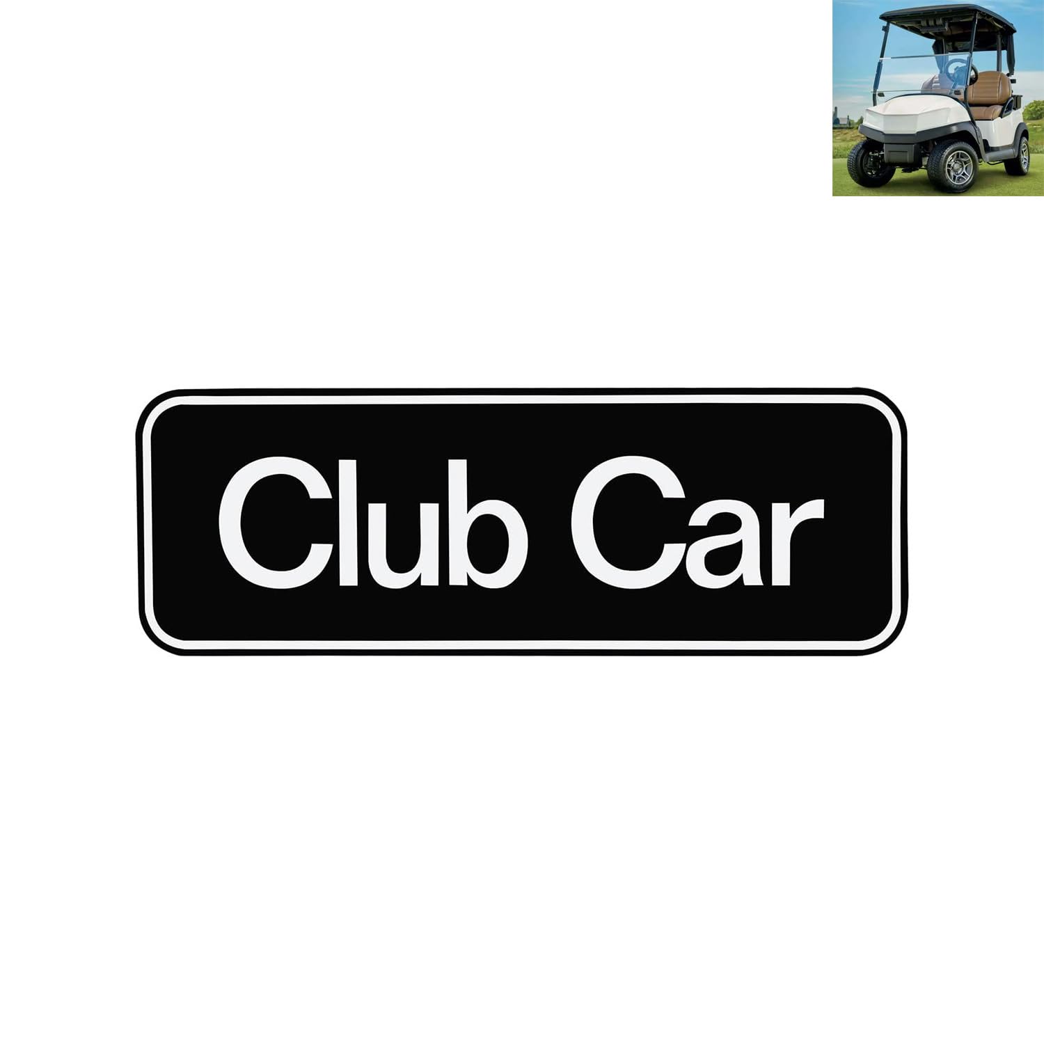 Drive-up Name Plate for Club Car Tempo Emblem Golf Cart-7.72" X 2.68"
