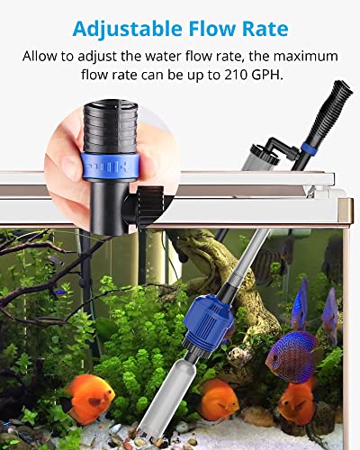 Nicrew Power Vac Plus Electric Gravel Cleaner, Automatic Aquarium Cleaner With Sponge Filter, 3 In 1 Aquarium Vacuum Gravel Cleaner For Medium And Large Tanks #TOP3