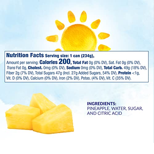 Dole Canned Pineapple Chunks In Heavy Syrup, 8.25 Oz, 12 Count #TOP3