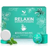YOJFOJV Shower Steamers Aromatherapy, 6-Pack Eucalyptus for Shower Bombs with Mint Organic Essent...