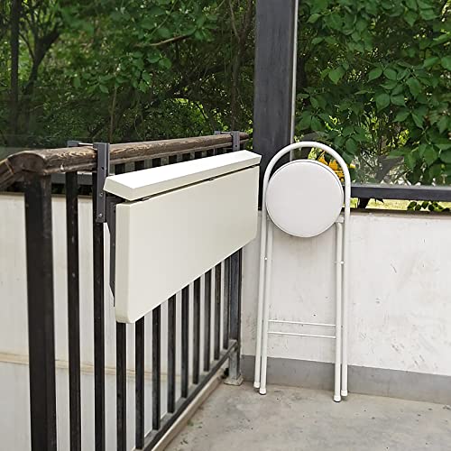 Tables d'appoint et table pliante murale de terrasse réglable suspendue - 6