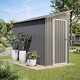 Caseta de Jardín de Metal 3m² Cobertizo Jardín con Techo Inclinado, Bicicletas