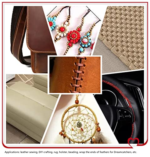 Selric [24 Colors Available] 150D 0.8Mm 284Yards Flat Waxed Thread Hand Stitching Cord Leather Craft Tool Leather Stitching Sewing (Army Green) #TOP4