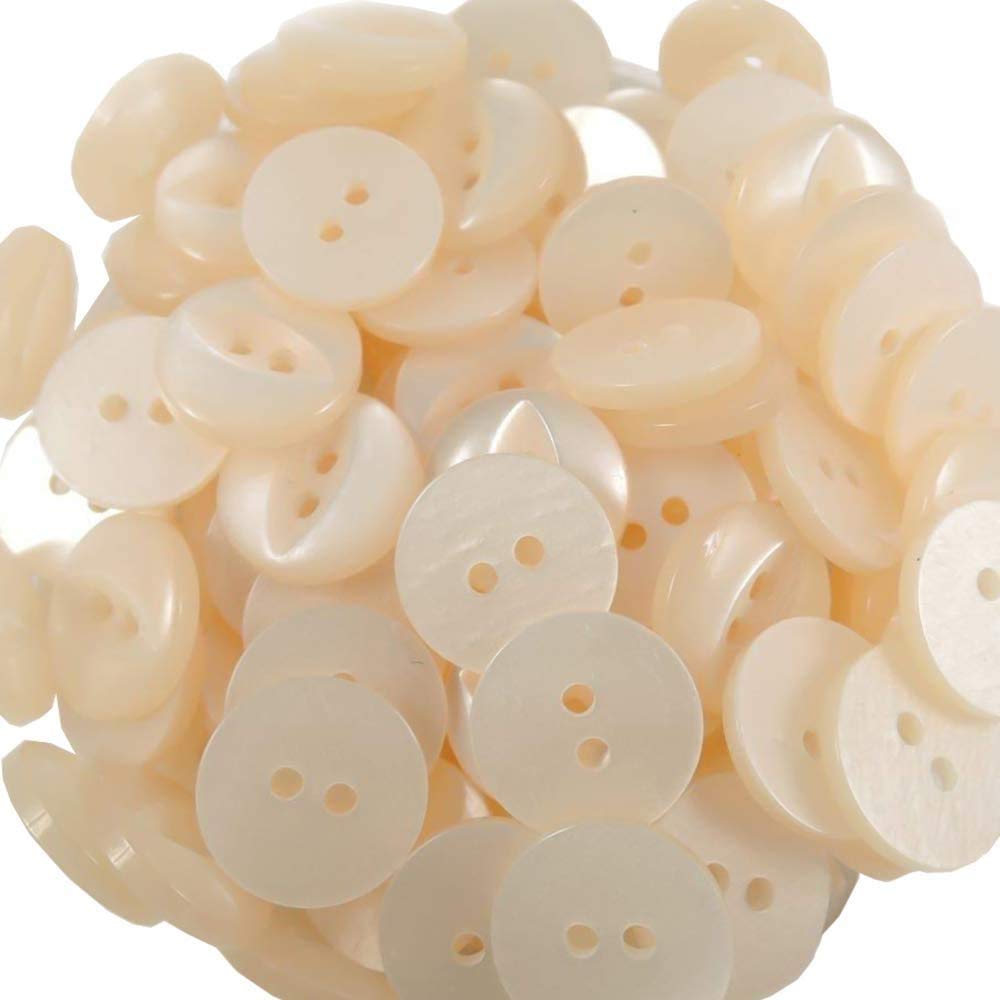 Simply Sew Crafty™ Round Fish Eye Buttons Children - Pack of 100 Buttons Each (Cream)