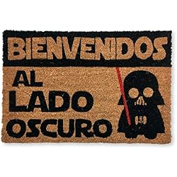 koko doormats Felpudo Entrada casa Original, Fibra de Coco y PVC, Felpudo Exterior Bienvenido al Lado Oscuro, 40x60cm