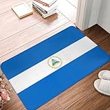 Fußmatten Nicaragua Nicaraguanische Flagge Hochwertig Eingangstürmatte Weich Fußmatten Badezimmer Für Küche Outdoor Garage 60X40Cm