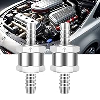 Cerioll Aluminium Rückschlagventil 8mm, 2 Stück, Auto Kraftstoff Rückschlagventil, Niederdrucksystem, Silbergrau
