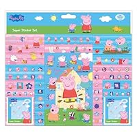 Peppa Pig Bumper Sticker Set – 9 Sheets of Laser Printed & Pop-Up Stickers for Cars, Laptops, Water Bottles & More – Durable and Fade-Resistant Vinyl Decals for Personalization & Fun