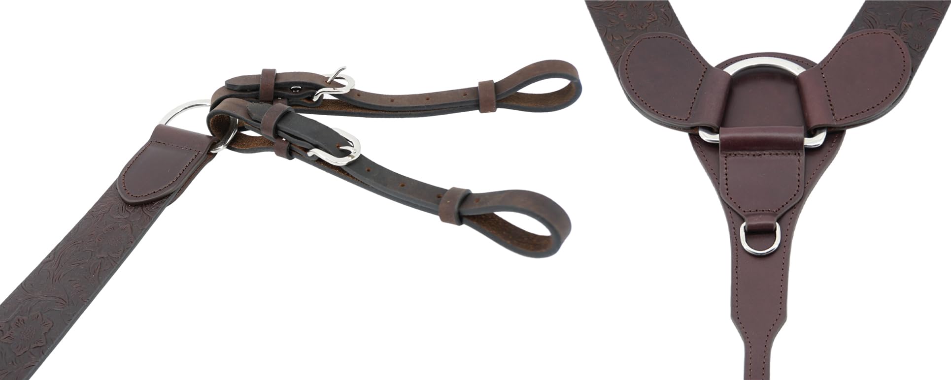Jeereal Western Horse Breast Collar, Hand-Tooled Embossed Design for Durability - Ranch & Riding Tack for Horses, Tack for Training, Shows & Ranch Work - Heavy Oil-Tanned Full-Grain Leather