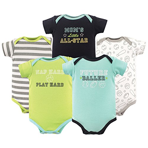 Image of Luvable Friends Baby Unisex Long Sleeve Bodysuits, 5-Pack