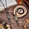 CRAFTYMELODY 2 Bolo Krawatte Für Herren Vintage Bolo Tie Handgemachte Western Cowboy Leder Krawatte Verstellbare Halskette Mit Insekten Zikaden Anhänger #4