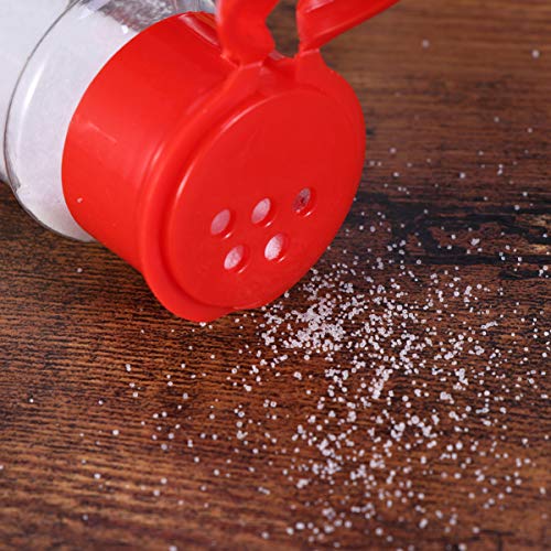 Hemoton Frascos de Tempero de 12 Unidades de Plástico Transparente Com Tampas Vermelhas Potes de Tem