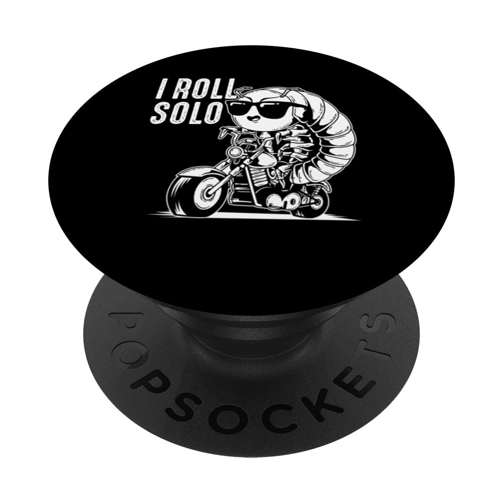 Isopod Roly Poly Pill Bug Rollie Pollie Insect I Roll Solo PopSockets Swappable PopGrip, Black