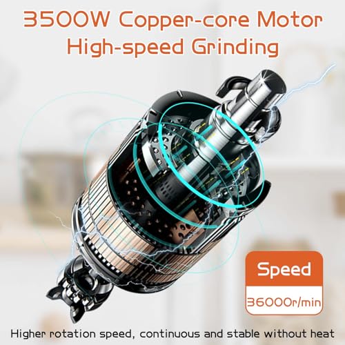 Image of BI-DTOOL Electric Grain Mill Grinder 2000g Stainless Steel Pulverizer 36000r /min High-speed Grain Mill 3500W Dry Material Grinding Machine 270 swingable Superfine powder for Home and Commercial