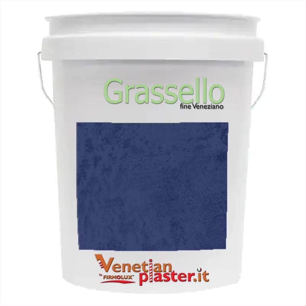 Grassello Authentic Venetian Plaster | Shiny Polished Plaster | Made in Italy from Lime & Marble | Blue Tones (11) | Color: SW6507 Resolute Blue