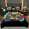 BDUCOK 6 Pieces Gamer Comforter Set for Boys Gaming Bedding Set Queen Size,Video Game Controller Comforter for Kids Adult 3D Gamepad Microfiber Bedding Sets 6 Pieces Bed in A Bag Sets30019,Queen #1