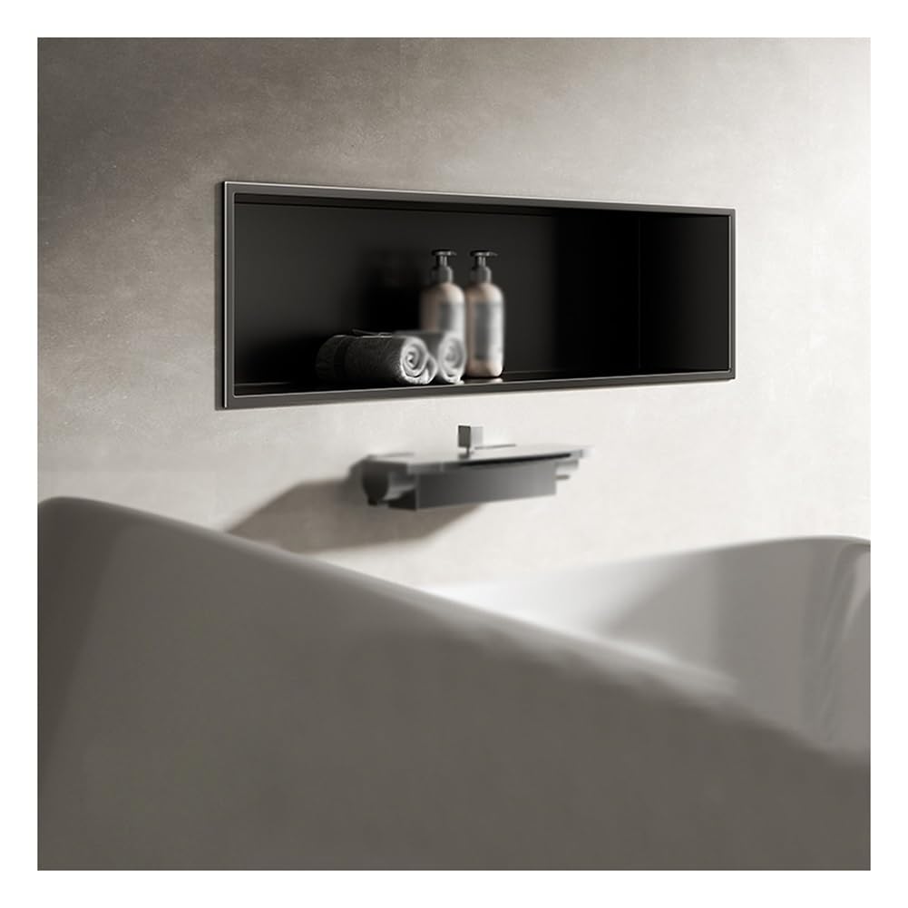 TBLOTYD Modern Stainless Steel Bathroom Niche Shelf Waterproof Recessed Shower Storage Organizer Caddy Easy Installation No Tile Required