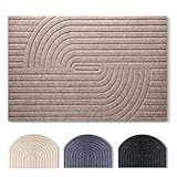 Tuocal Fußmatte 40x60cm, rutschfeste Maschinenwaschbare Schmutzfangmatte, Teppich Wohnzimmer Innen und Außen Türmatte, Wasserdicht Fussmatte für Eingang, Flur, Haustür