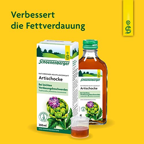 Schoenenberger - Artischocke naturreiner Heilpflanzensaft - 1x 200 ml Glasflasche - freiverkäufliches Arzneimittel - bei leichten Verdauungsbeschwerden - verbessert die Fettverdauung – Bild 6