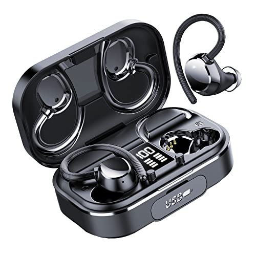 [2021 Versión Mejorada] Auriculares Bluetooth, Coioc Auriculares Inalambricos Deportivos IPX7 Impermeable, HD Estéreo Cascos Inalambricos con Estuche de Carga LED y 120Hrs de...