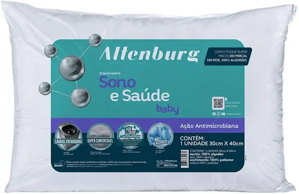 Travesseiro Altenburg Sono e Saúde Baby, 30 x 40 cm