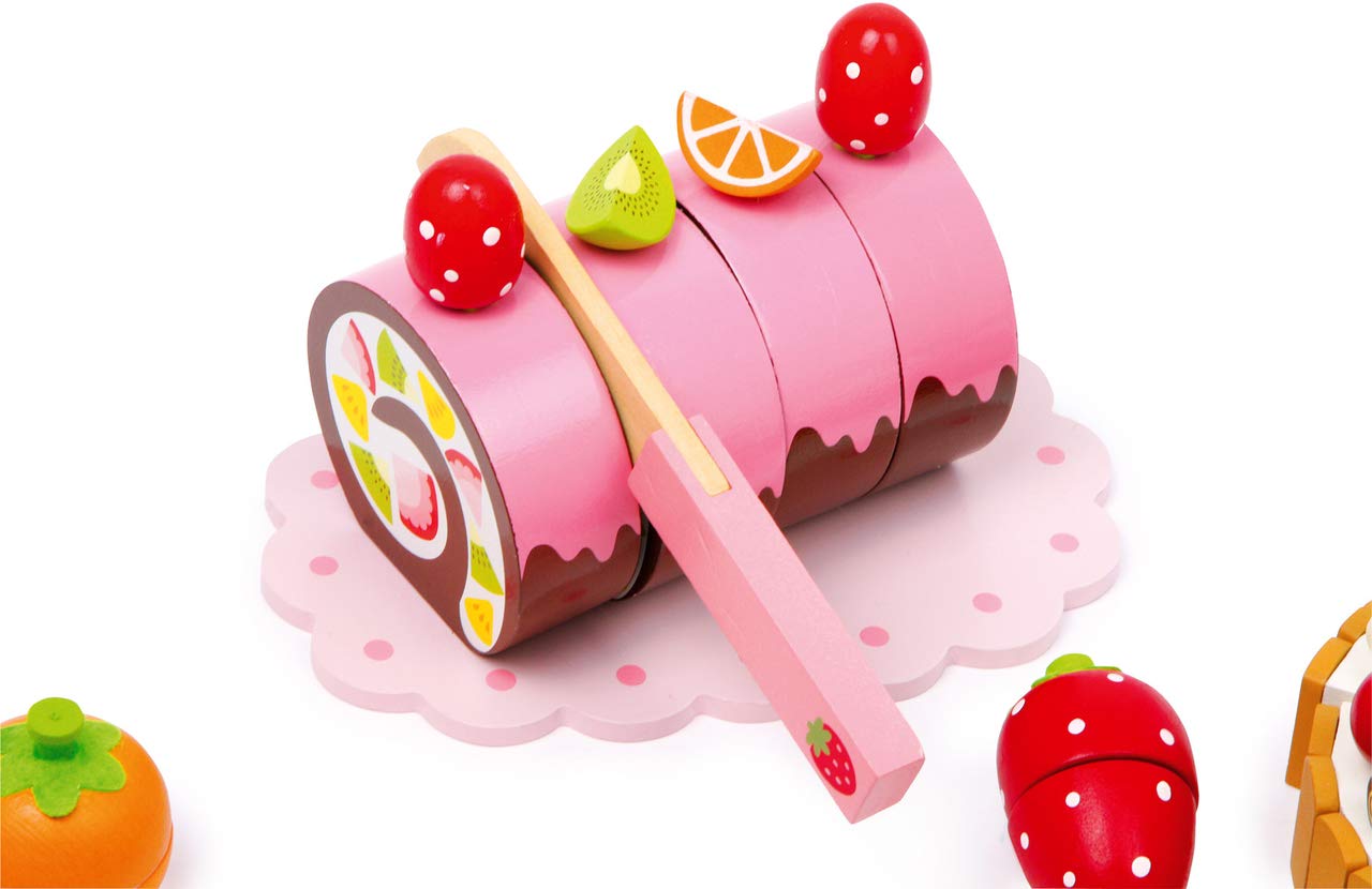 2847 Contenitore per dolciumi small foot, Scatola di caramelle di legno, accessori per negozio e cucina da gioco per bambini con dolci, 56 pz., da 3 anni di età