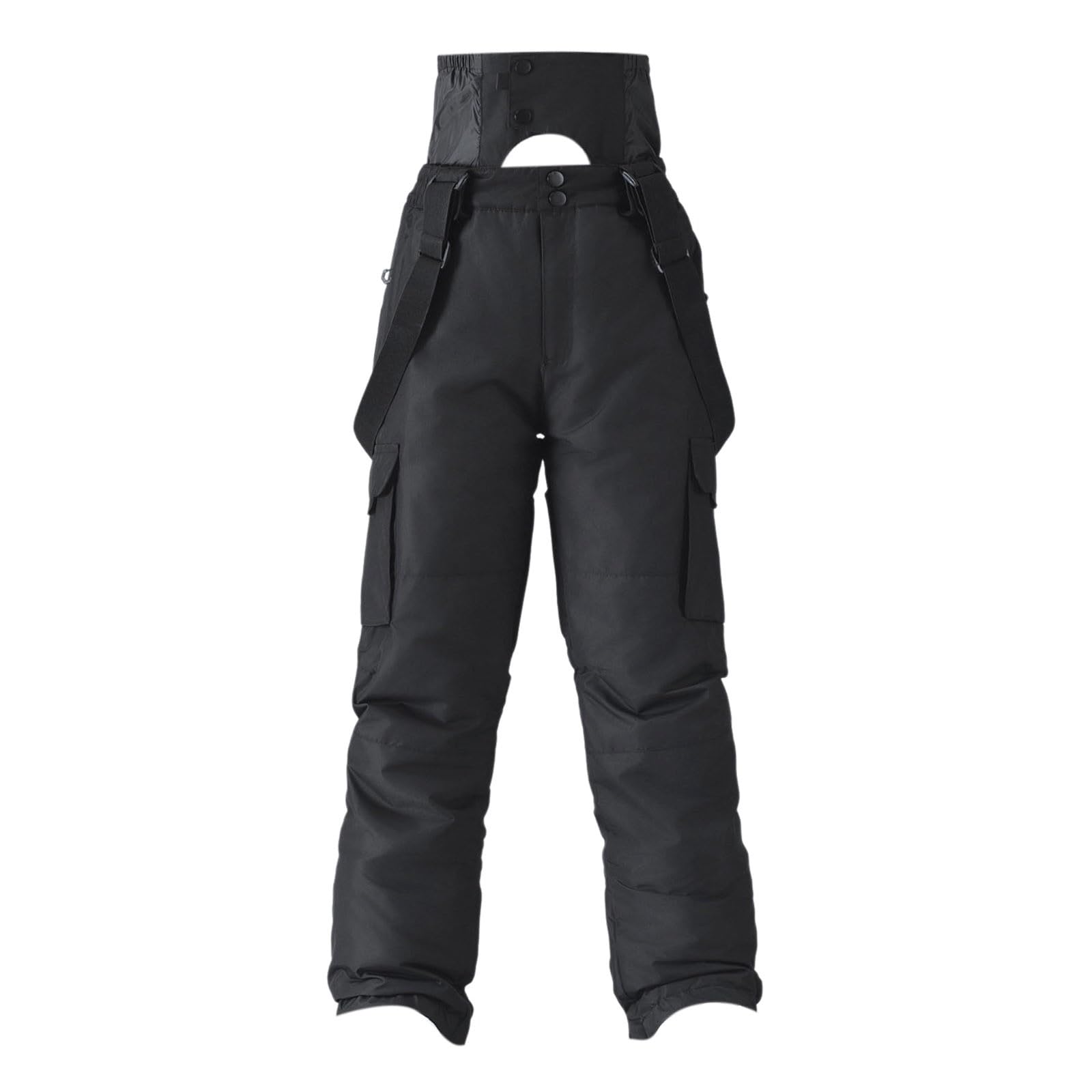 Pantalones de esquí de Color sólido para Hombre, Resistentes al Viento, cálidos, para Exteriores, con Doble Hombro, Deportivos y cómodos, con Bolsillos Laterales Dobles