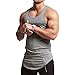 Magiftbox Mens Essential Longline Workout Stringer Cotton Tank Tops Gym Shirts Sports Vest T04_Light-Gray_US-M