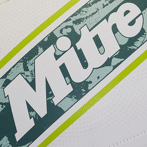 Mitre Sabre D4P Rugby-Ball | Extrastarkes Futter | Volle Gewicht | Sehr beliebt Rugbyball, Weiß/Mint/Limette, 4