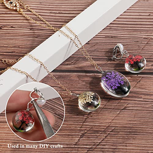 OOTSR 18 Pieces Transparent Dried Flower Tree Mixed Colors Lacework Drop Shaped Ball Beads Round Heart - Image 4