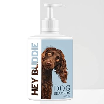 Hey Buddie Dog Shampoo (500 ML) | Natural Aloe Vera & Lemongrass | Cleanse - Moisturizes - pH Balance | SLES & Silicon Free | No Harmful Chemicals | Suitable for all Breeds | Lab Tested | Vet Approv
