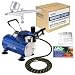 Master Airbrush Multi-purpose Gravity Feed Dual-action Airbrush Kit with 6 Foot Hose and a Powerful 1/5hp Single Piston Quiet Air Compressor