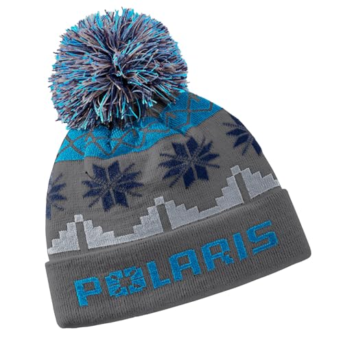 Polaris Fair Isle Pom Beanie - 2866482,Gray/Blue