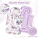 Infant Car Seat Insert, Soft Baby Car Seat Head & Body Support for Girl Boy, Reversible Newborn Preemie Carseat Insert Cushion with 3 Straps Pads Fits CarSeat, Stroller, Swing, Bouncer, Purple Floral
