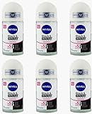 6x NIVEA Black & White Invisible Original Deodorant Deo Roll-On Anti-Transpirant Deo mit 72h Schutz antibakterieller Deoroller mit fruchtigem Duft,50ml (6er Pack)