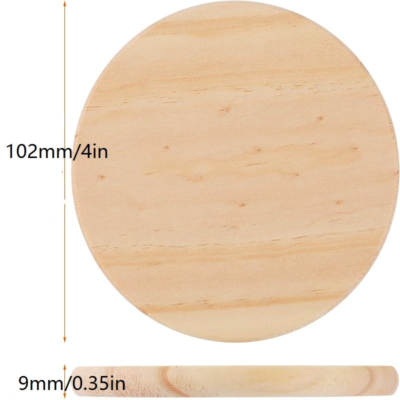 MEIDIV 50PCS Wooden Coasters for Craft 10cm Round Wood Coasters Bulk - Image 2