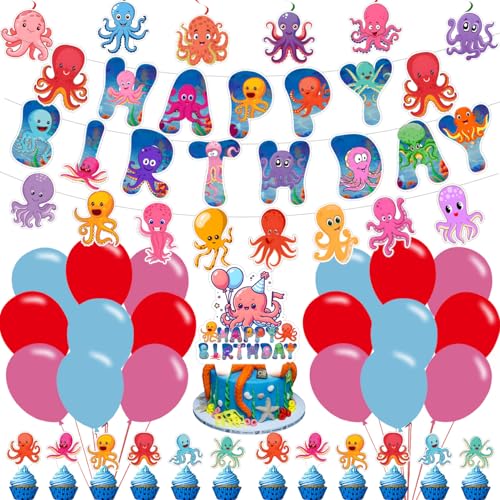 Cute Octopus Party Decorations Banner Set